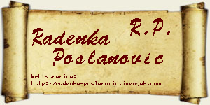 Radenka Poslanović vizit kartica